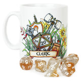 Dungeons and Dragons (DnD) Customisable Class (Cleric) Dice Mug | Happy Piranha