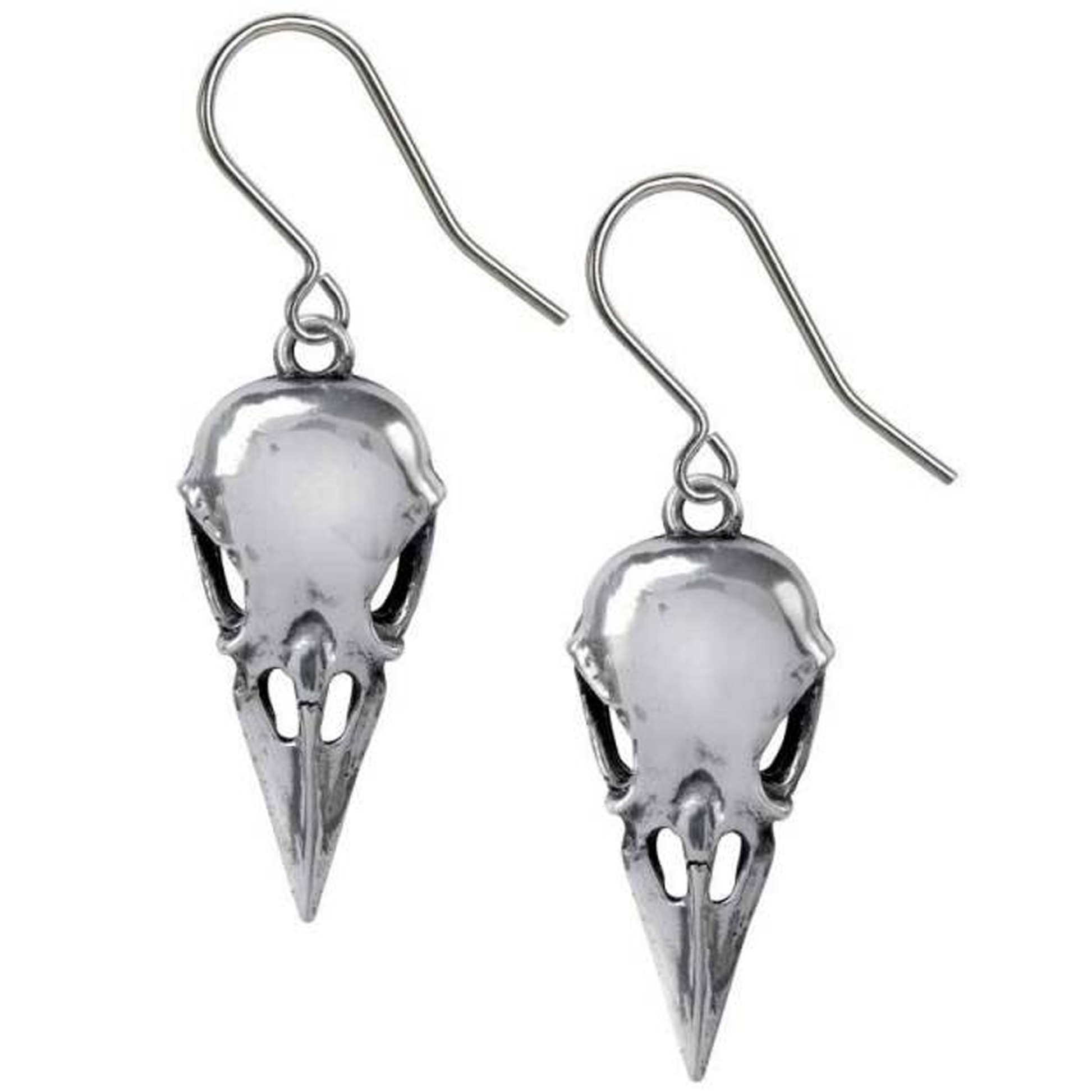 Coeur Crane - Pewter Raven Skull Earrings | Happy Piranha