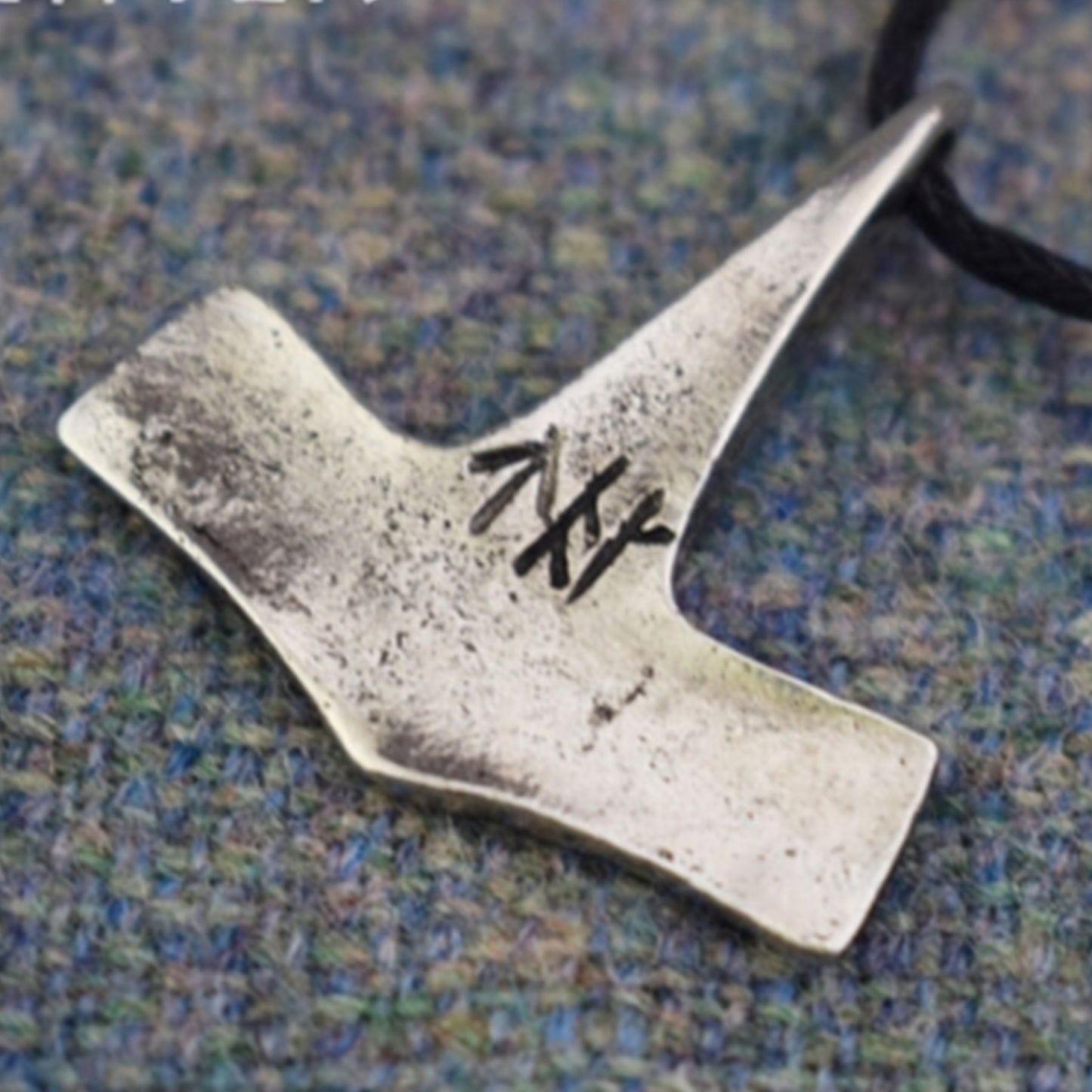 Danish Hammered Hammer Pewter Viking Pendant Back Design | Happy Piranha