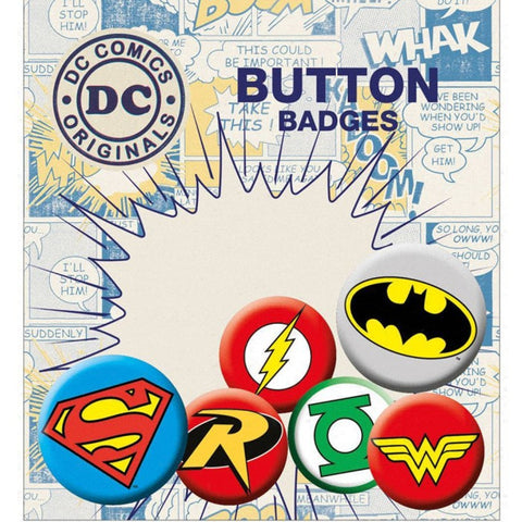 DC Comics Superheroes Button Badge Set