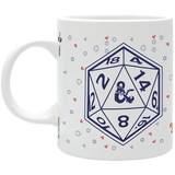 Dungeons and Dragons (DnD) D20 Dice Mug (Front) | Happy Piranha