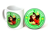 Konga coffee mug and coaster set by Happy Piranha - nintendo inspired