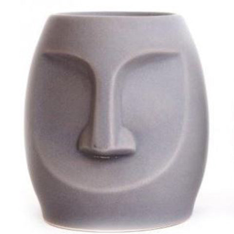 Easter Island Face Oil Burner and Wax Melt Warmer (Grey) | Happy Piranha