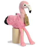 Eco Nation 9.5'' Pink Flamingo Soft Toy Sitting on a Block | Happy Piranha