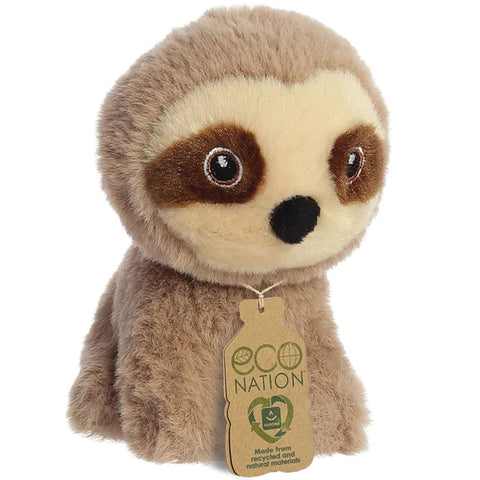Eco Nation 13cm Mini Brown Sloth Soft Toy | Happy Piranha