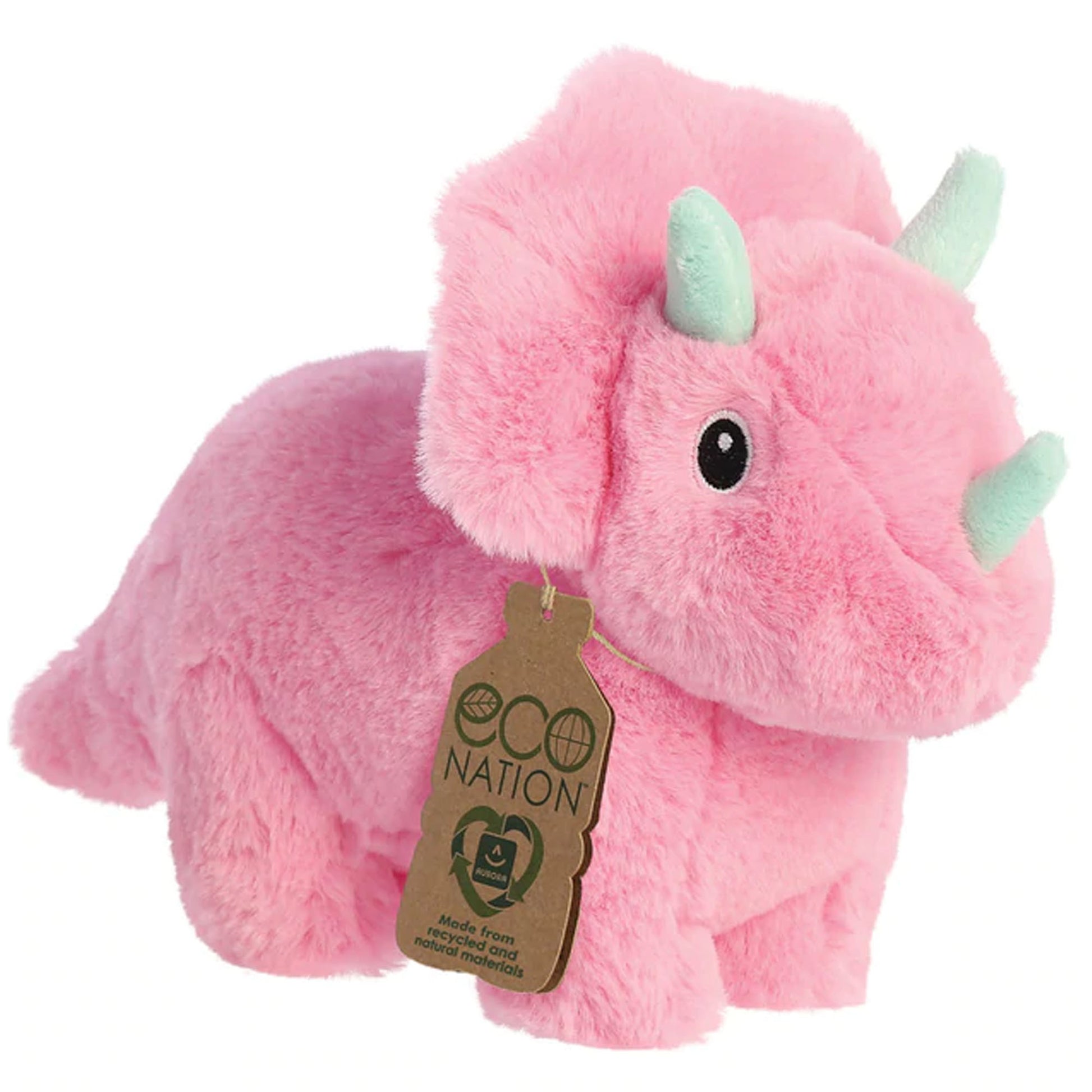 Eco Nation Kawaii Pink Triceratops Soft Toy | Happy Piranha