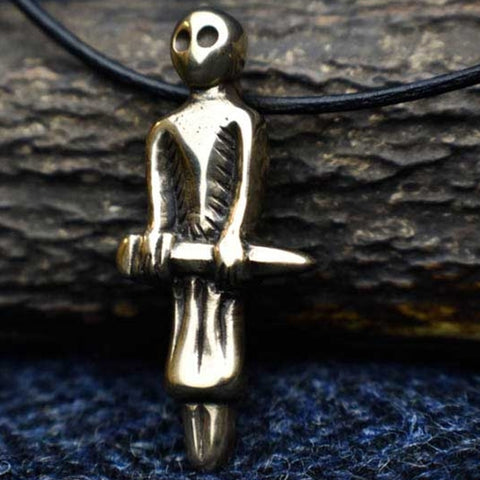 Eketorp Man: Bronze Viking Sword-bearer Pendant | Happy Piranha