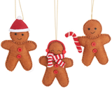 Felt Gingerbread Family Hanging Christmas Decorations | Happy Piranha