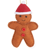 Felt Gingerbread Family Hanging Christmas Decorations (Hat) | Happy Piranha