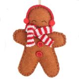 Felt Gingerbread Family Hanging Christmas Decorations (Scarf) | Happy Piranha