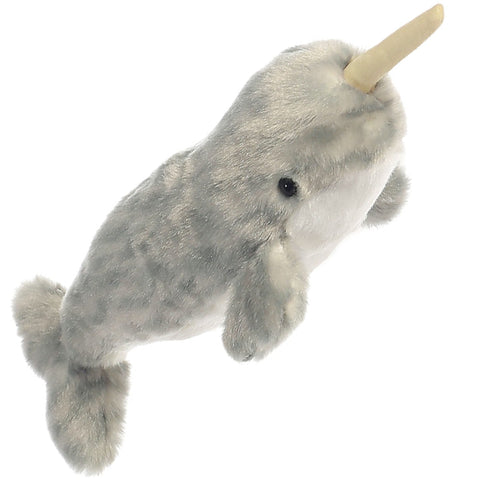 Narwhal Unicorn Whale Flopsie Soft Toy (Side View) | Happy Piranha