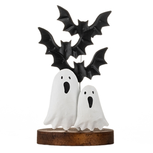Ghosts & Bats - Wood and Metal Ornament | Happy Piranha