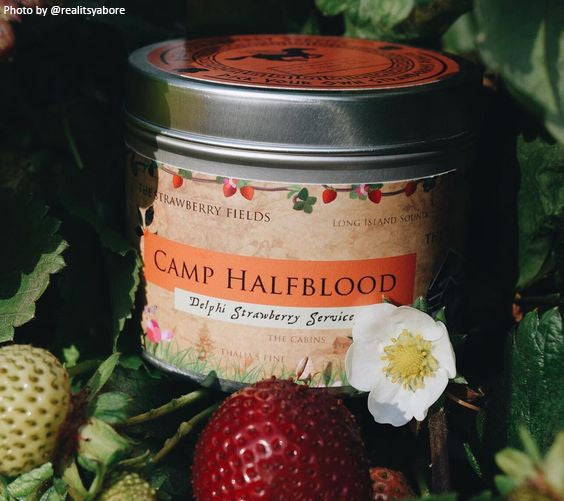 Camp Halfblood Percy Jackson inspired scented candle with strawberry