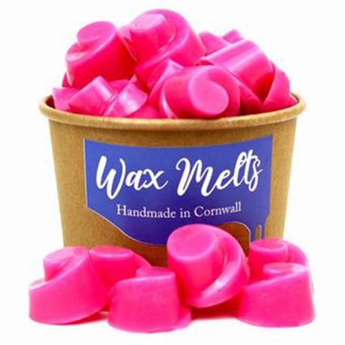 Raspberry wax melts by Happy Piranha.