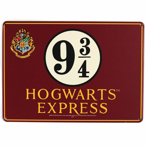 Platform 9 3/4 Hogwarts Express Harry Potter Tin Sign | Happy Piranha