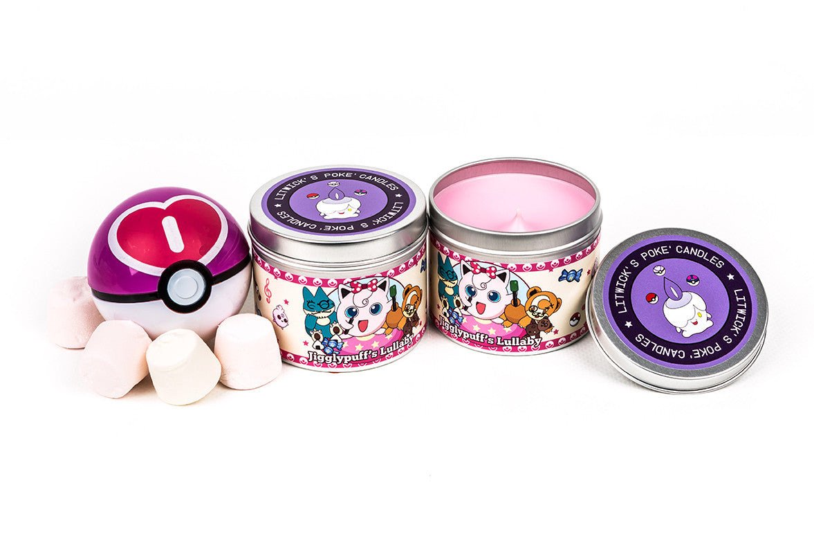 Jigglypuff pokemon  inspired scented candle by Happy Piranha