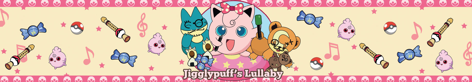 Jiggly puff lullaby pokemon inspired scented candle label design | Happy Piranha