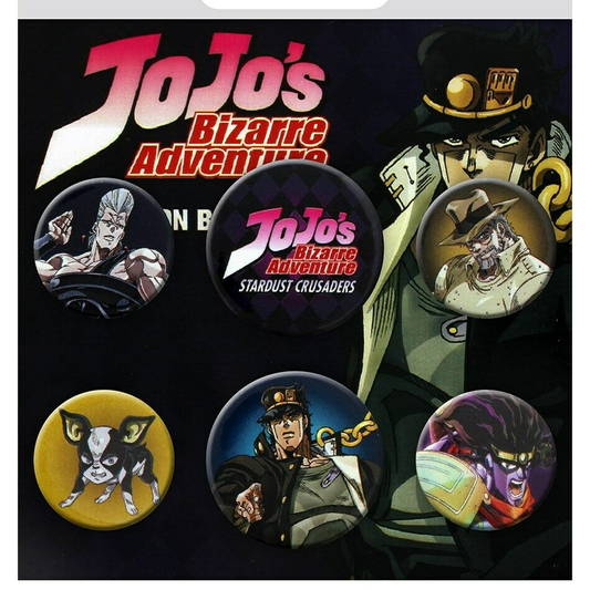 Jojo's Bizarre Adventure Button Badge Set | Happy Piranha
