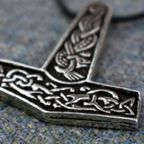 Jorvik Thor's Hammer (Pewter) Viking Pendant Closeup | Happy Piranha