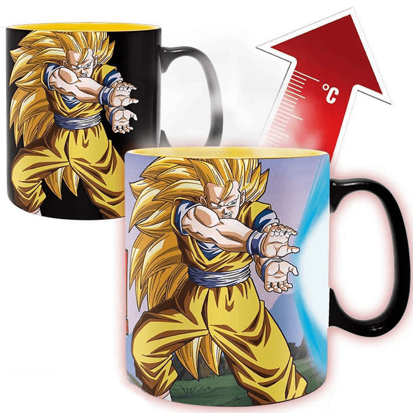 Dragon Ball Z Goku Kamehameha King Size Heat Changing Mug (Front) | Happy Piranha