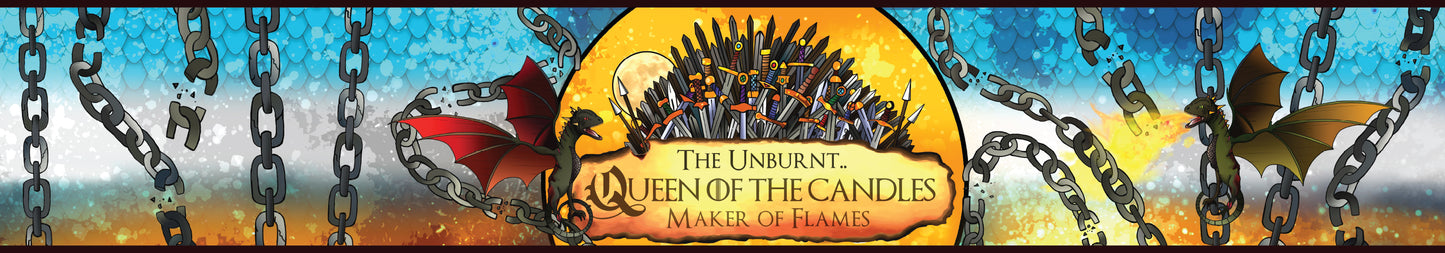 The Unburnt Game of Thrones inspired scented candle label design | Happy Piranha.