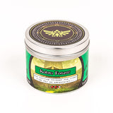 Happy Piranha green kokiri forest scented candle front shot