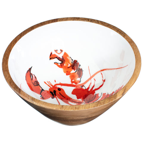 Mango Wood Red Lobster Bowl (25 cm) | Happy Piranha