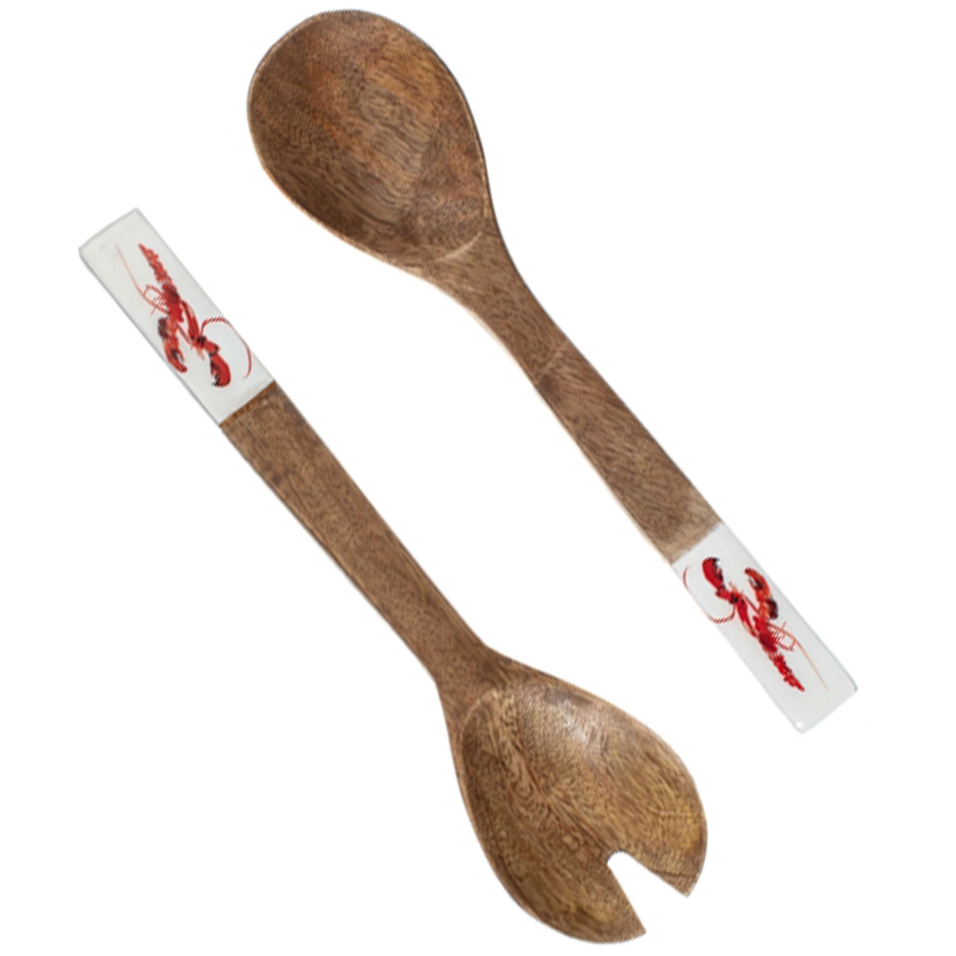 Mango Wood Red Lobster Wooden Salad Servers | Happy Piranha