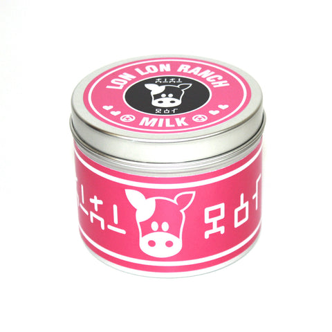 Lon lon ranch pink scented candle by Happy Piranha, inspired by Zelda