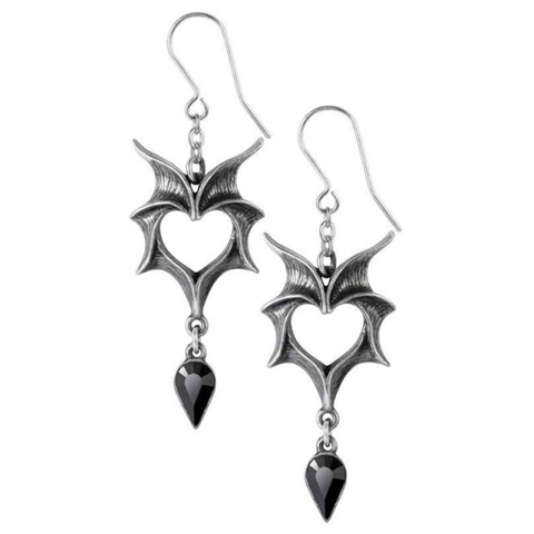 Love Bats - Pewter & Crystal Gothic Earrings | Happy Piranha
