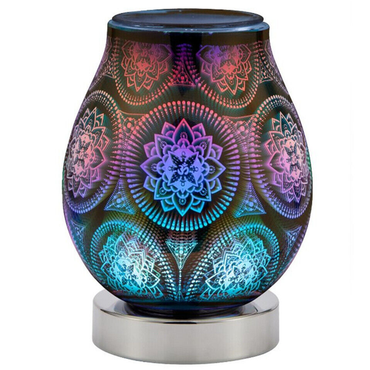 Mandala Design Light Up Colour Changing Oil & Wax Melt Warmer | Happy Piranha