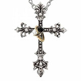  Maryam Theotokos: Pewter and Swarovski Crystal Ring Cross Pendant | Happy Piranha