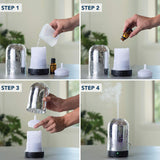 Mercury Glass - Airome Light Up Essential Oil Fragrance Diffuser Setup Instructions | Happy Piranha