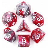 Liquid Steel Poly Dice Sets - Blooded Blade (Red and Silver ) | Happy Piranha