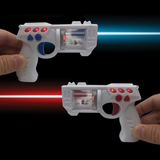Mini Laser Tag Key Chain Set in a Pair of Hands | Happy Piranha