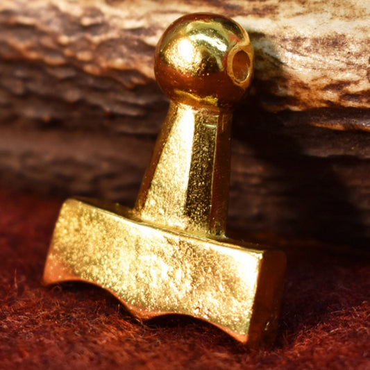 Mjolnir: Gold Plated Thor's Hammer Viking Pendant | Happy Piranha