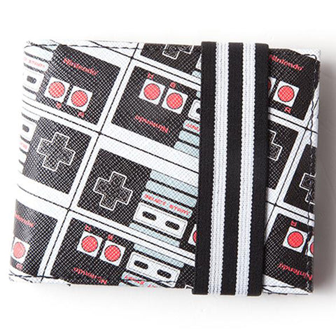 Nintendo Entertainment System (NES) Controller Strapped Bifold Wallet | Happy Piranha