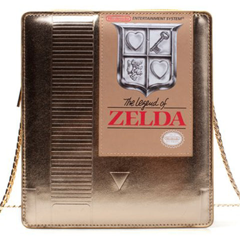 Nintendo The Legend of Zelda Gold NES Cartridge Cross Body Bag (Front View) | Happy Piranha