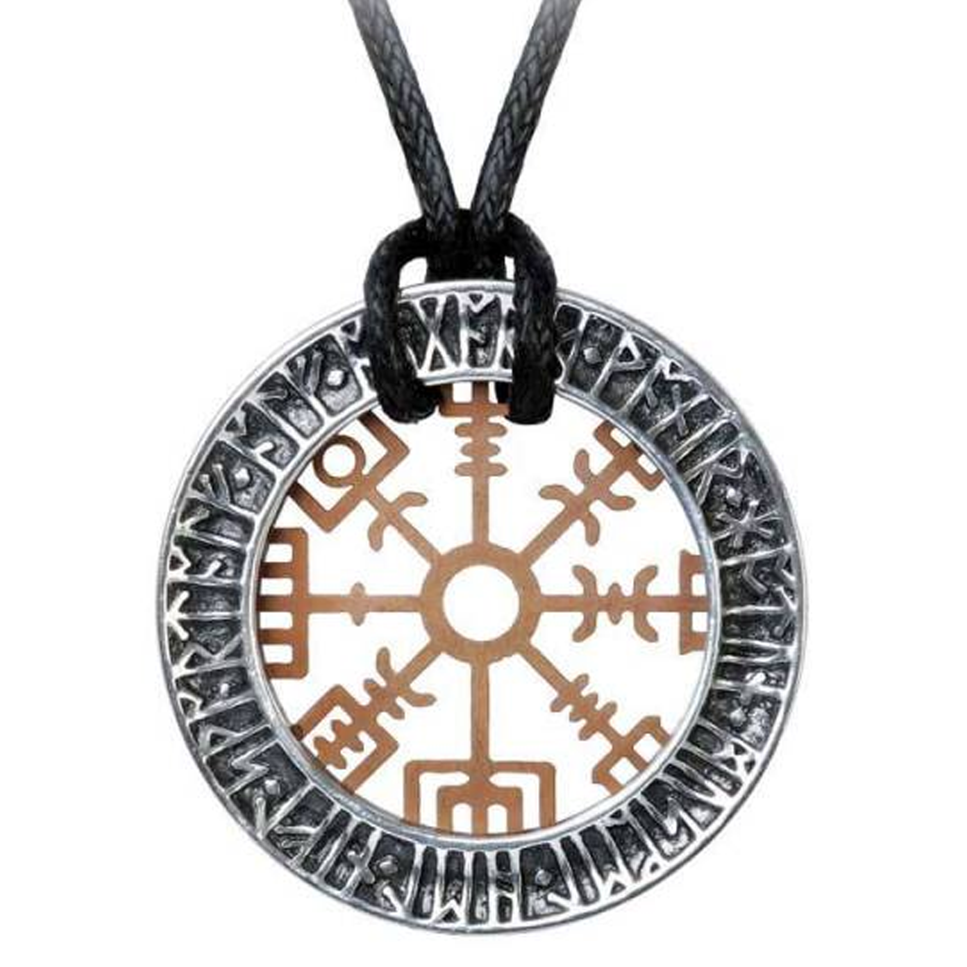 Niu Heimar Vegvisir - Pewter Runic Stave Pendant | Happy Piranha