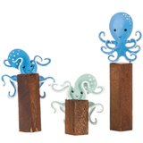 Octopus on Blocks Wood & Metal Ornaments | Happy Piranha