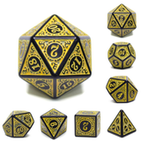 Magic Rune Polyhedral Dice Sets (Yellow) | Happy Piranha
