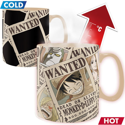 One Piece - Wanted Poster King Size Heat Change Mug | Happy Piranha