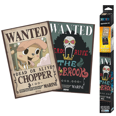 One Piece Chopper and Brook Art Poster 2 Set | Happy Piranha