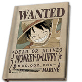 One Piece Monkey D Luffy Wanted Poster A5 Notebook | Happy Piranha
