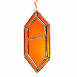 Hand Cut Glass Orange Zelda Rupee | Happy Piranha