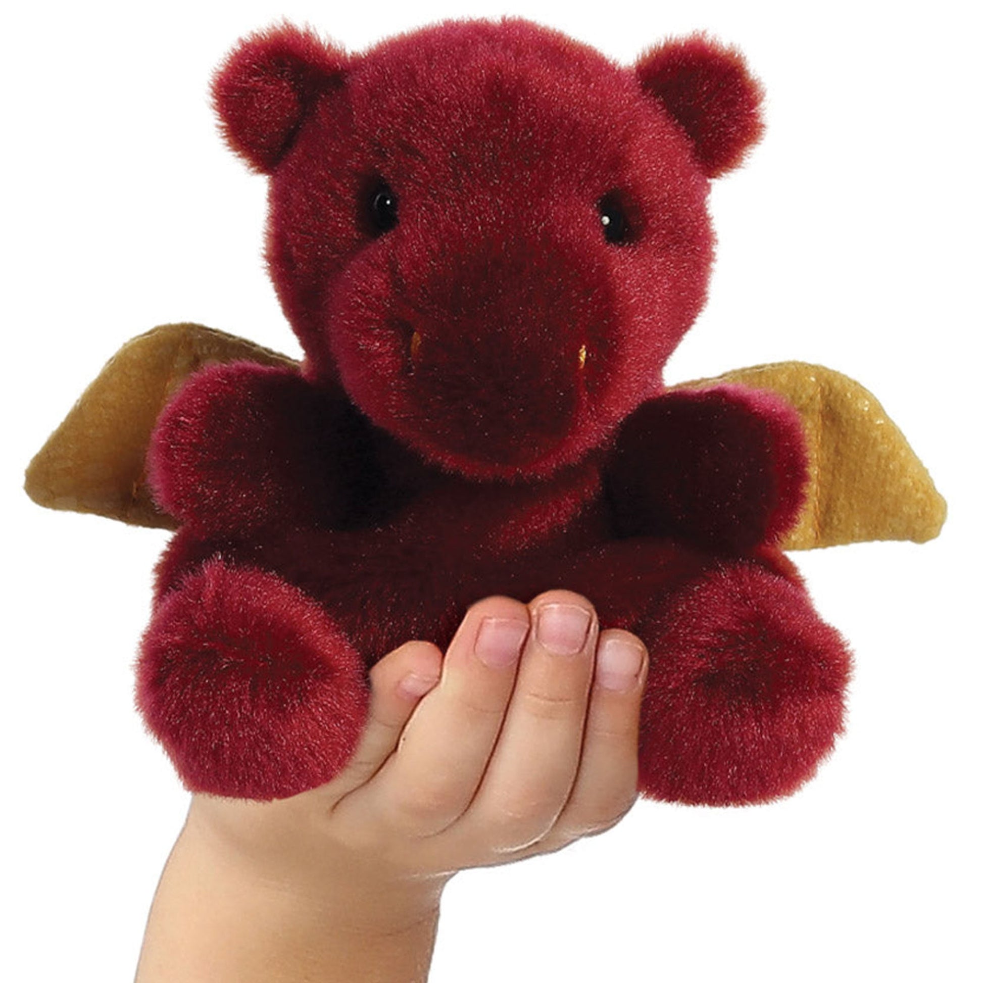 Red Dragon Palm Pal Soft Toy in a Person's Hand | Happy Piranha