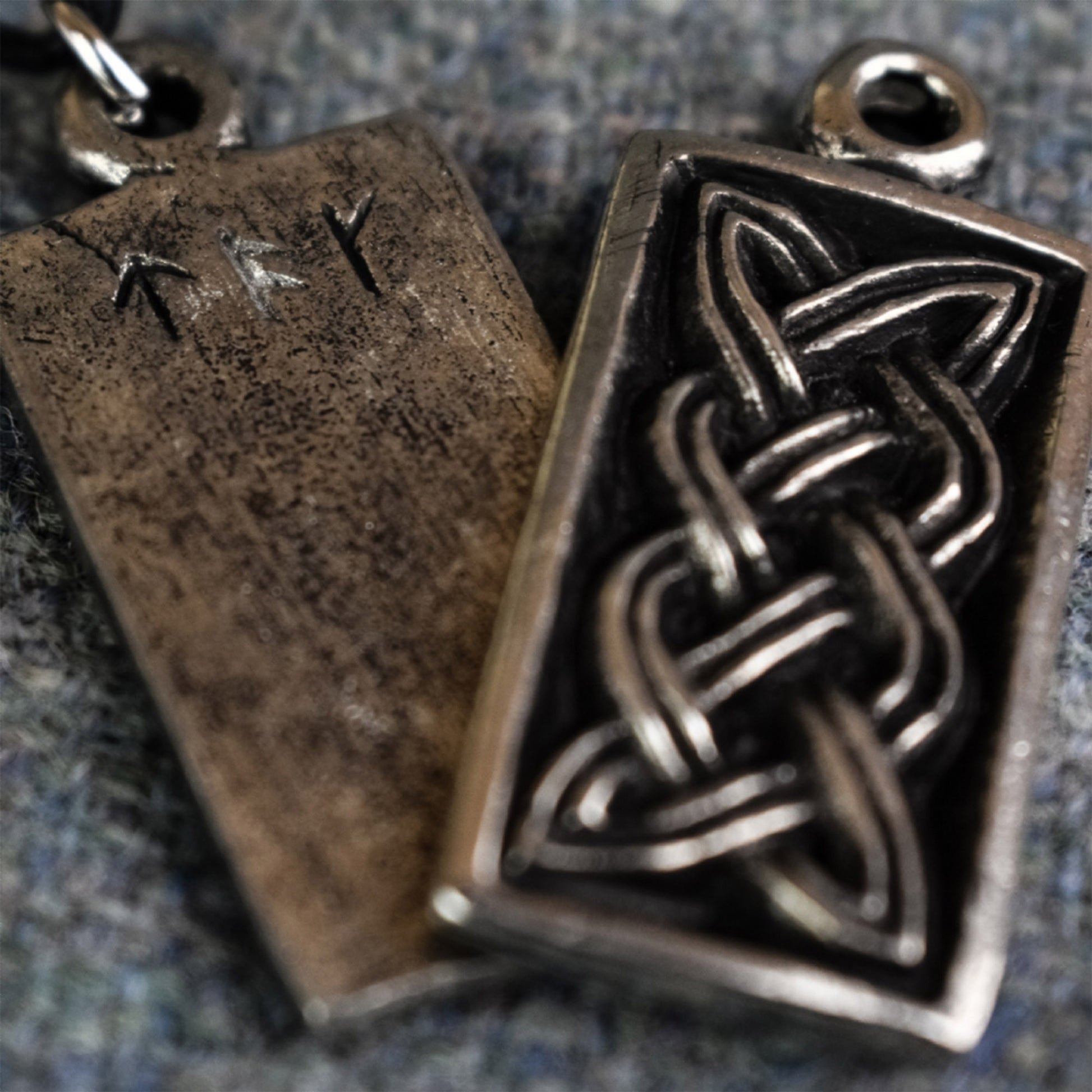 Pictish Knot: Pewter Celtic Design Pendant (Front and Back Design) | Happy Piranha