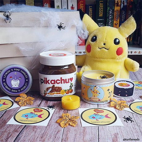Pokemon pikachu inspired scented candle by Happy Piranha.