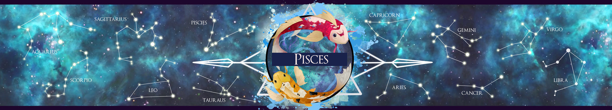 Pisces Zodiac Scented Horoscope Candle  artwork | Happy Piranha