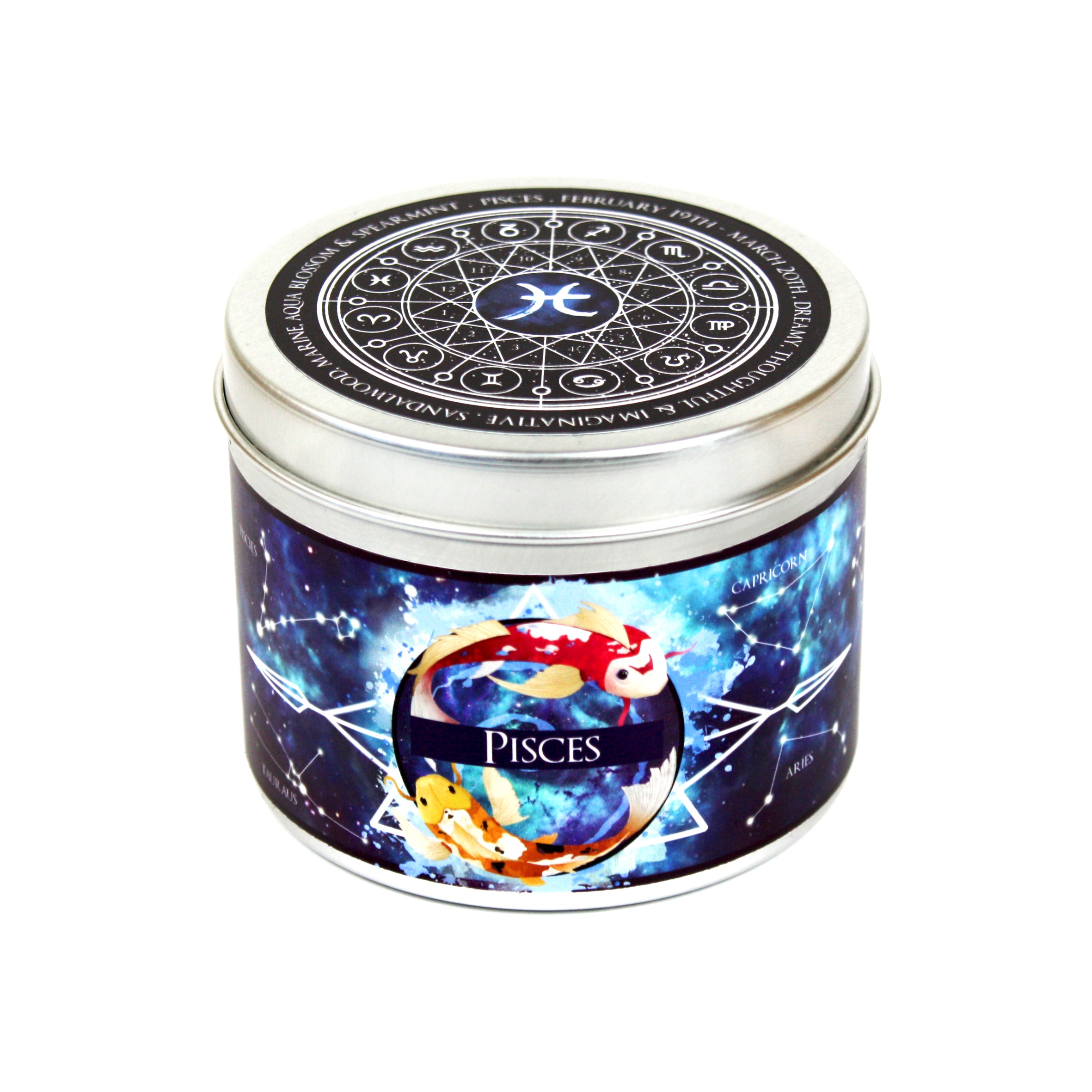 Pisces Zodiac Star Sign Scented Candle 19 February 20 March